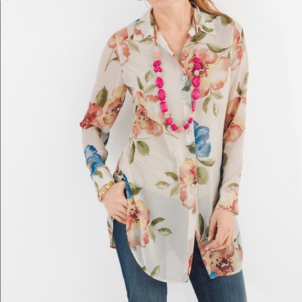 Chico’s floral blouse